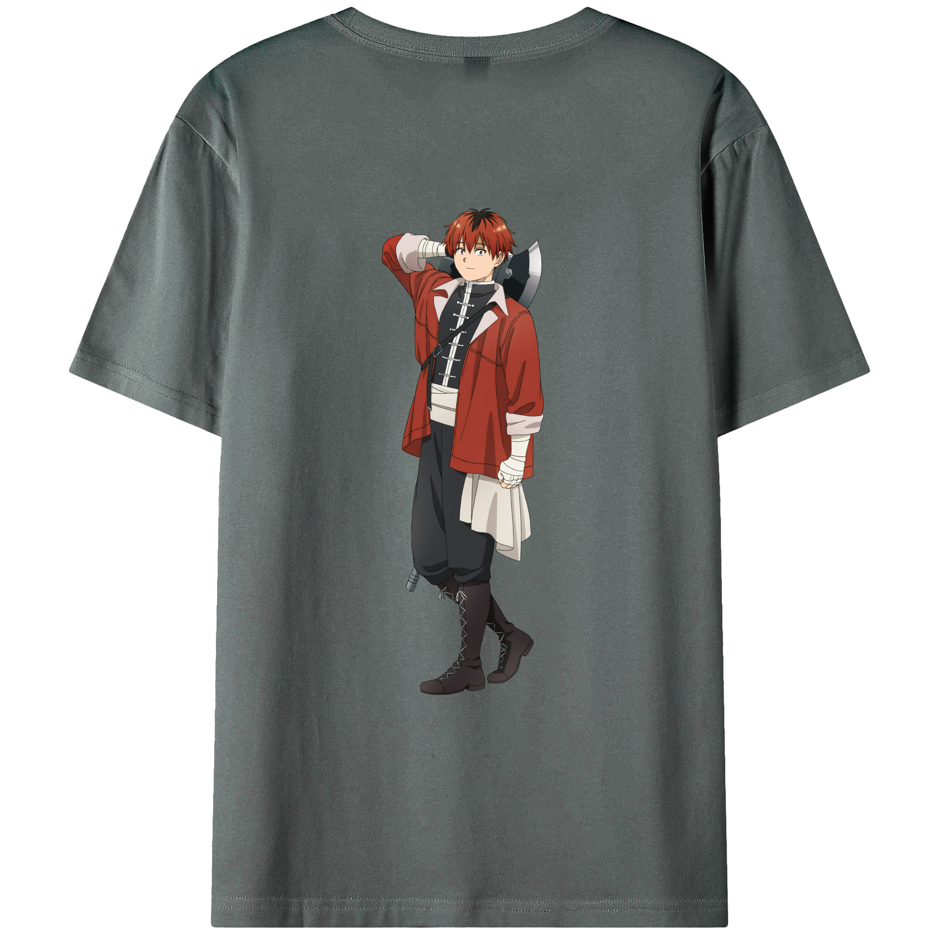 （画像用） 葬送のフリーレン Frieren 綿100％ メンズ半袖Tシャツ（バックプリント） 通気性
